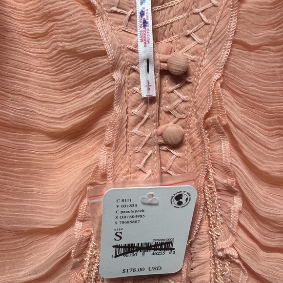Free People Leah Chiffon tunic Top in Peach - Picture 4 of 5